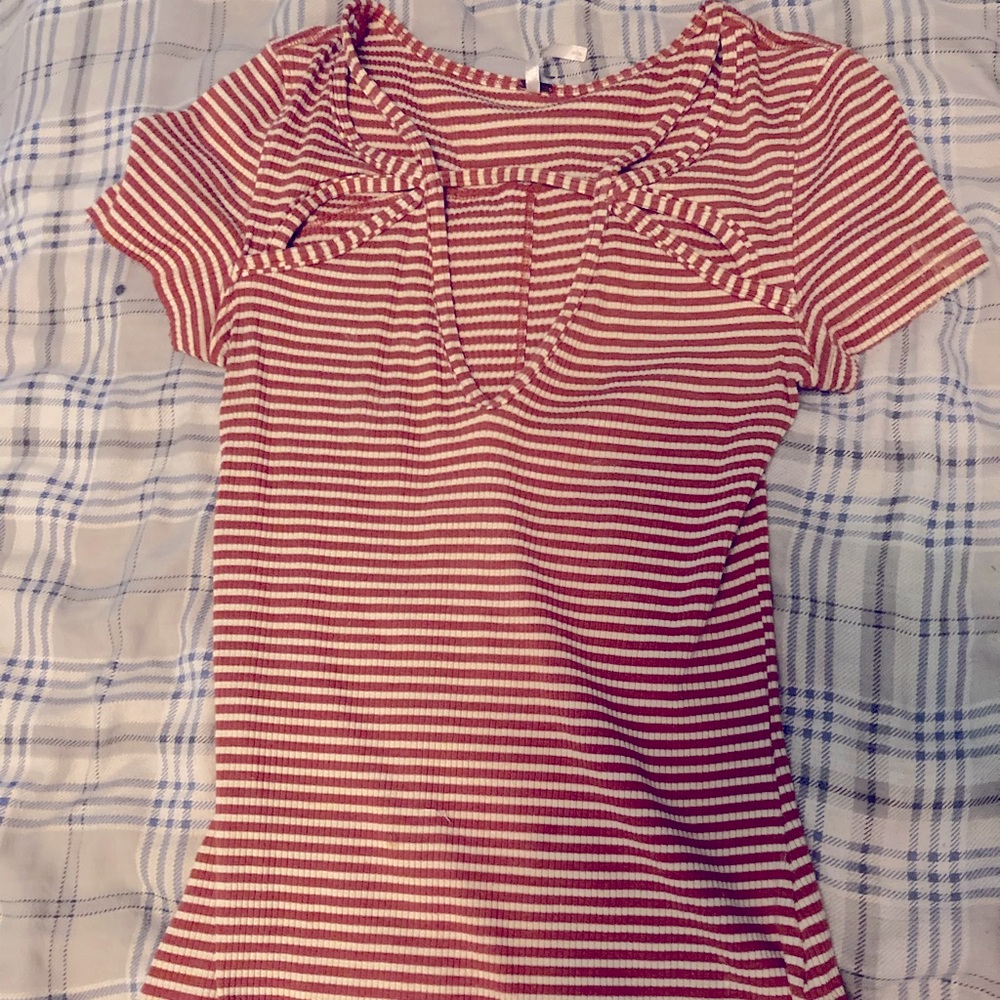 free people we the free xs frenchie fall top stripes rust orange cream